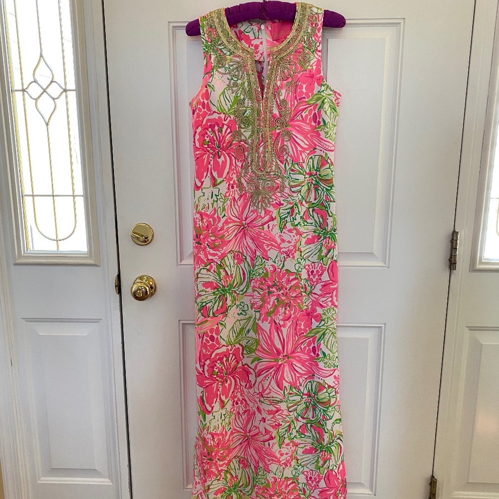 Pink Floral Lilly Pulitzer Maxi Dress